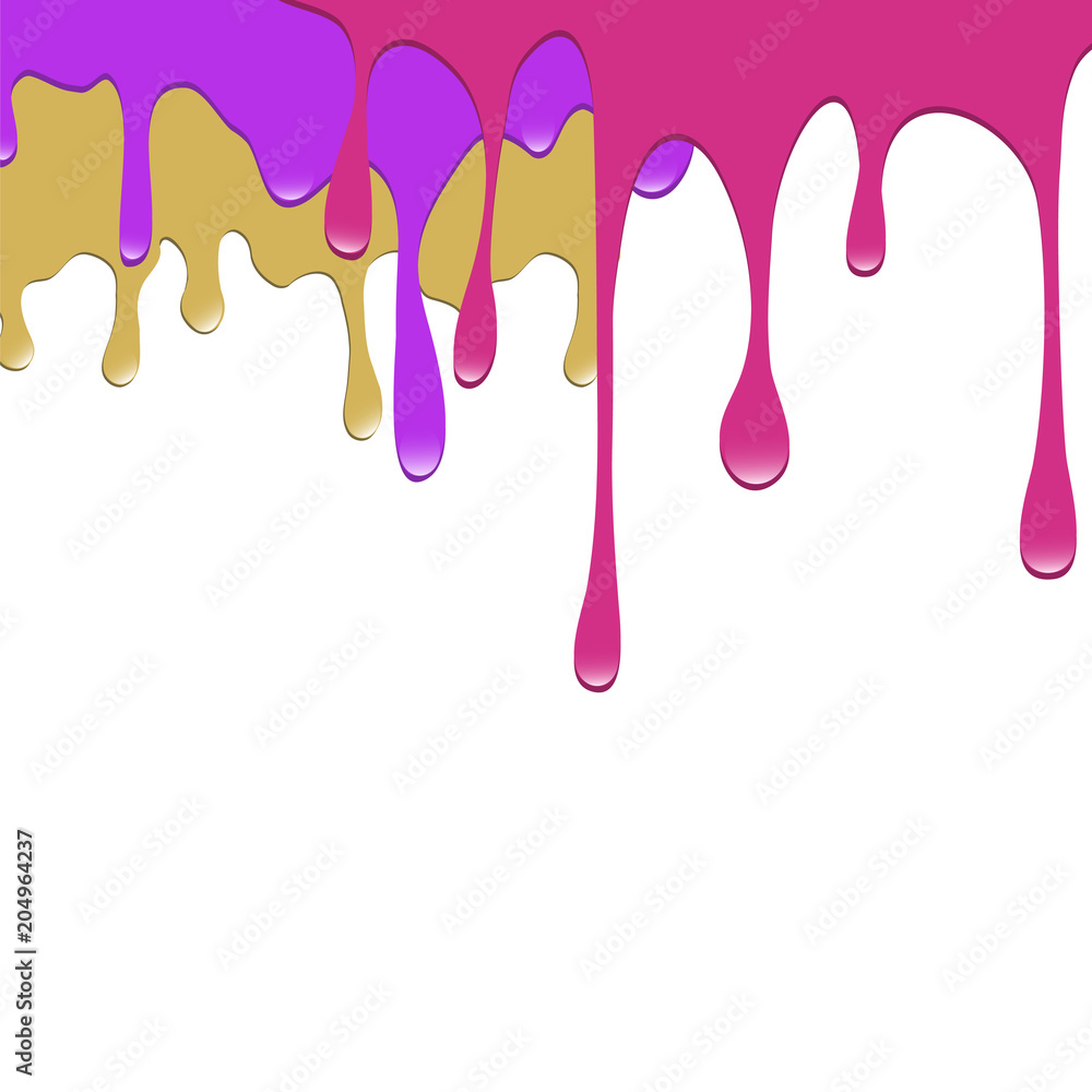 A set of dripping paints. Vector illustration A set of dripping paints. Vector illustration