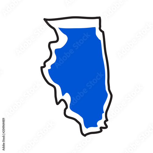 Isolated map of the state of Illinois