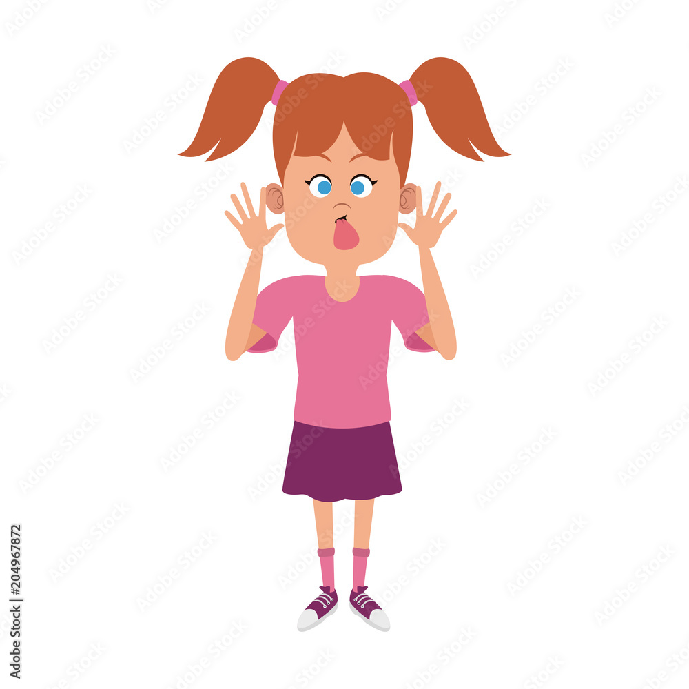 Girl sticking out his tongue vector illustration graphic design Girl sticking out his tongue vector illustration graphic design