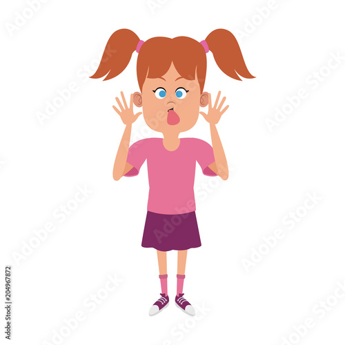 Girl sticking out his tongue vector illustration graphic design