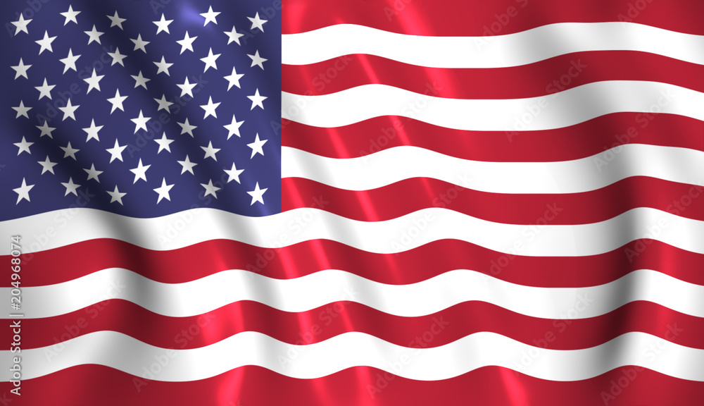 Obraz premium US flag waving symbol of usa