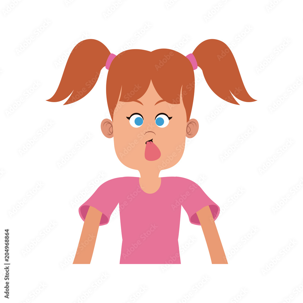 Girl sticking out his tongue vector illustration graphic design Girl sticking out his tongue vector illustration graphic design