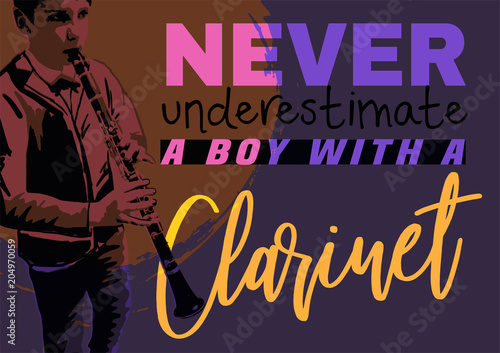 The boy playing clarinet poster