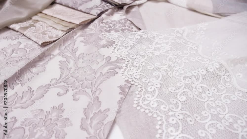 Lace fabrics, close up Lace fabrics, close up