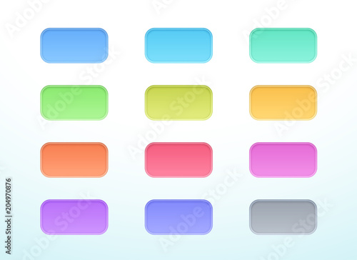 Vector 3d Box Colorful Cut Out Banner Elements Set of 12