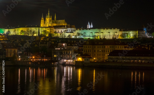 Prague at midnight reflection