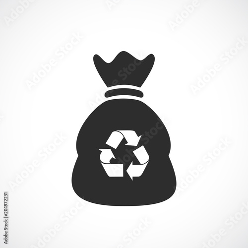 Trash bag vector icon