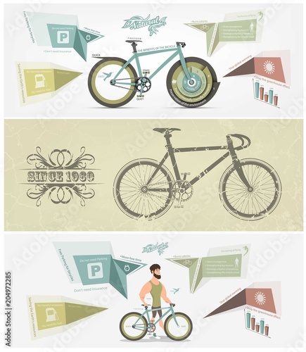 bicycle banner for facebook Poster vector Design