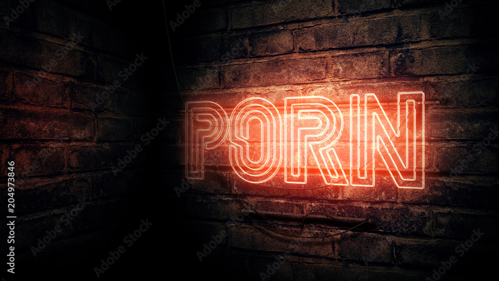 Porn neon sign Stock Foto Adobe Stock