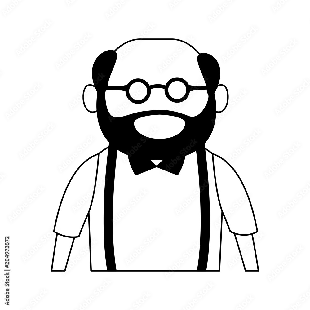 Cute grandfather cartoon vector illustration graphic design Cute grandfather cartoon vector illustration graphic design