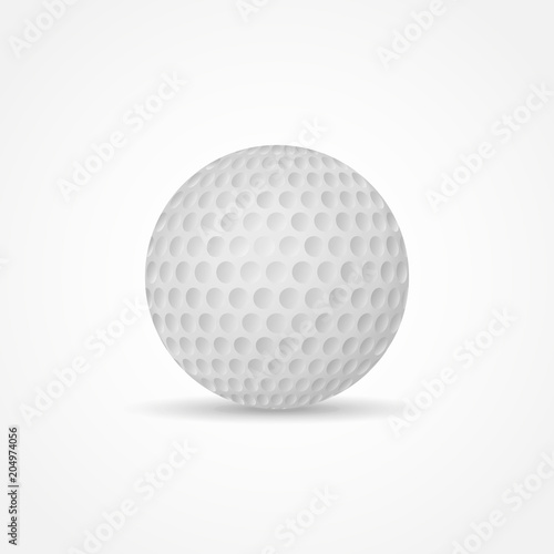 Golf ball isolated on white background. Vector illustration.