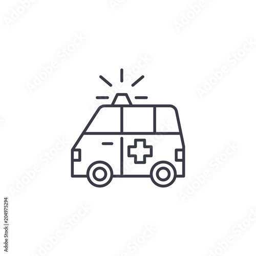 Wallpaper Mural Ambulance linear icon concept. Ambulance line vector sign, symbol, illustration. Torontodigital.ca