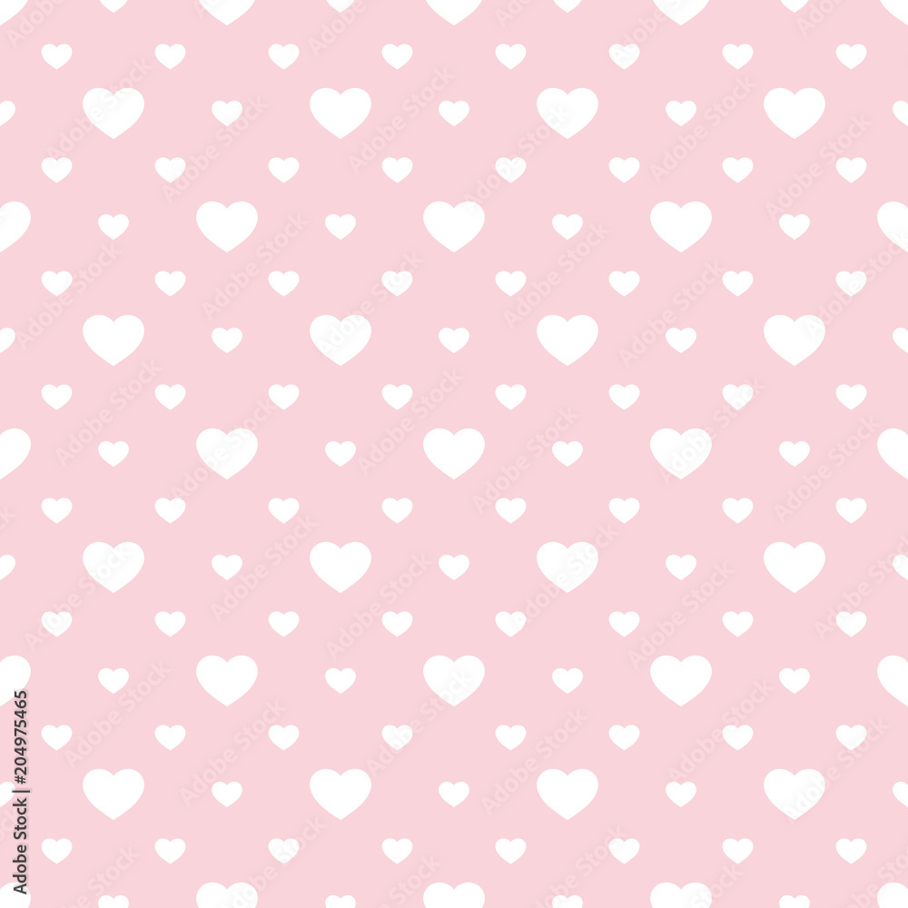 Valentine Day Pink Hearts Geometric Seamless Background , Pattern