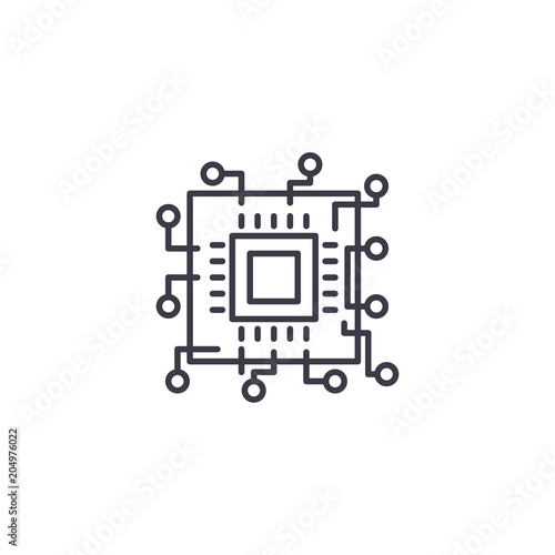 Analytical digital studies linear icon concept. Analytical digital studies line vector sign, symbol, illustration.