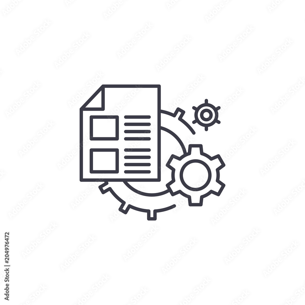 Analytical system linear icon concept. Analytical system line vector sign, symbol, illustration. Analytical system linear icon concept. Analytical system line vector sign, symbol, illustration.