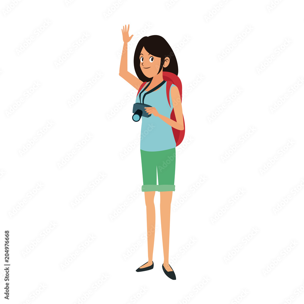 Tourist woman cartoon vector illustration graphic design Tourist woman cartoon vector illustration graphic design