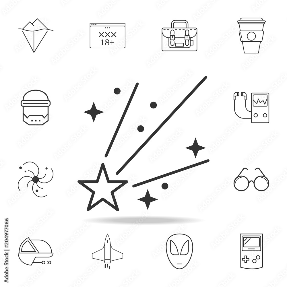 starfall icon. Detailed set of web icons and signs. Premium graphic