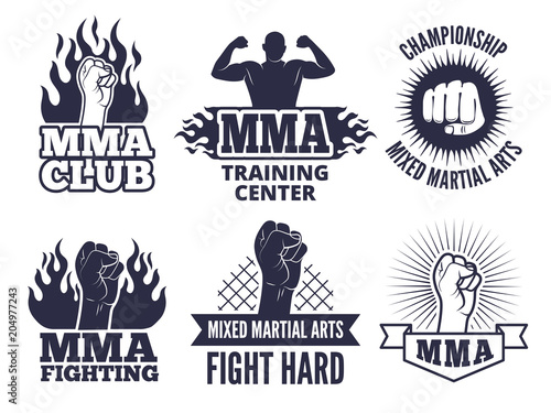 Design template of sport martial labels for mma fighters