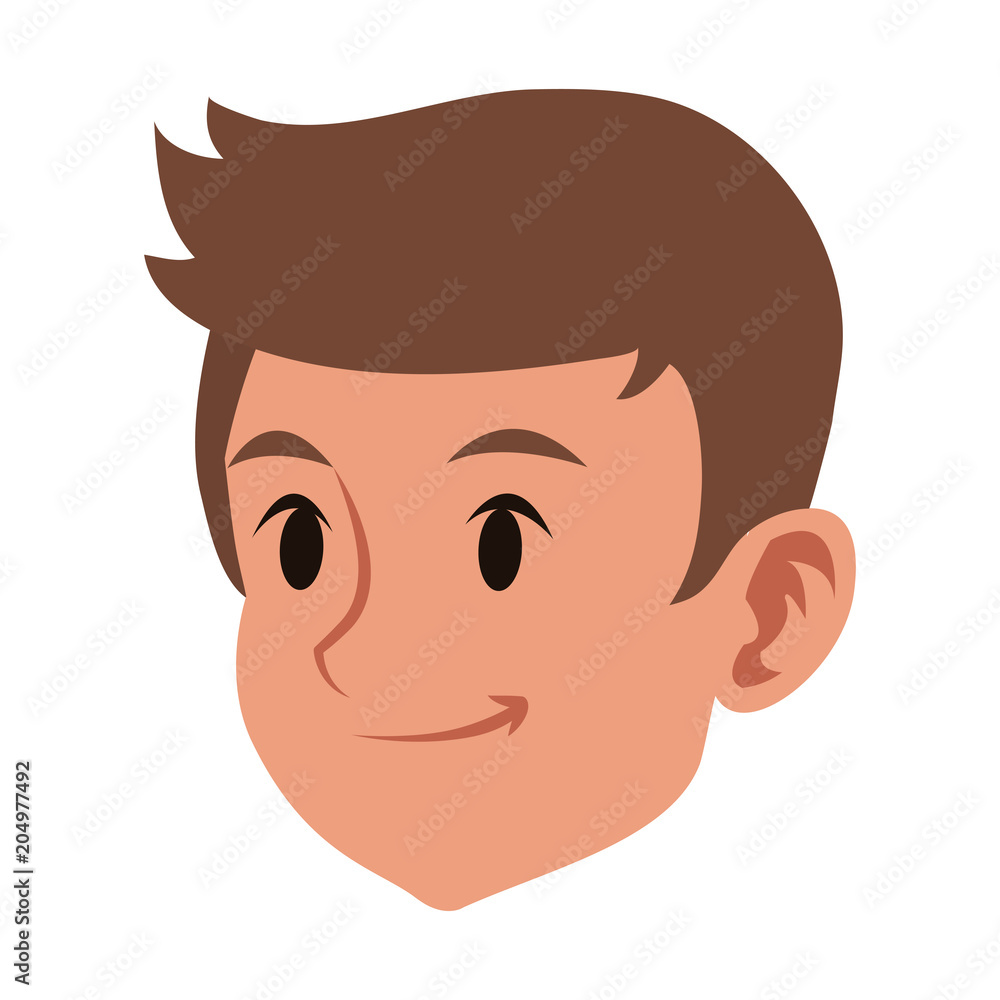 Obraz premium Young man face vector illustration graphic design