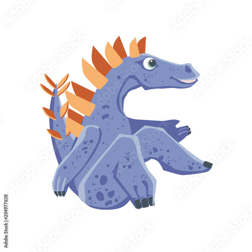 Vector image of purple stegosaurus