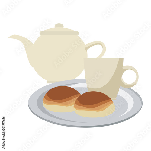 Bread and coffee breakfast vector illustration graphic design