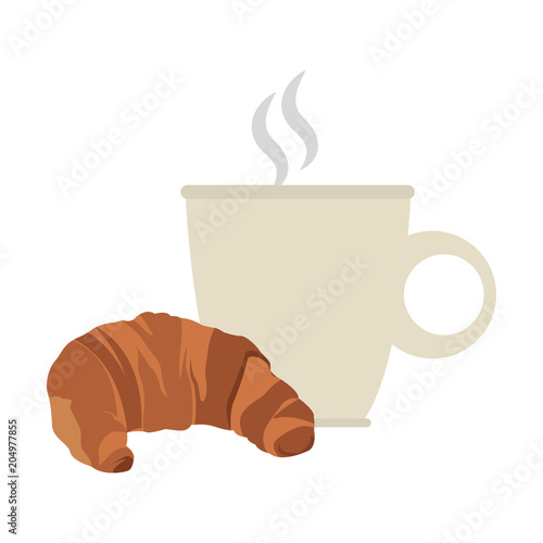 Bread and coffee breakfast vector illustration graphic design
