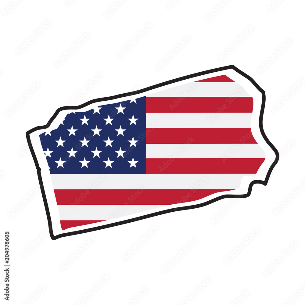 Isolated map of the state of Pennsylvania Isolated map of the state of Pennsylvania