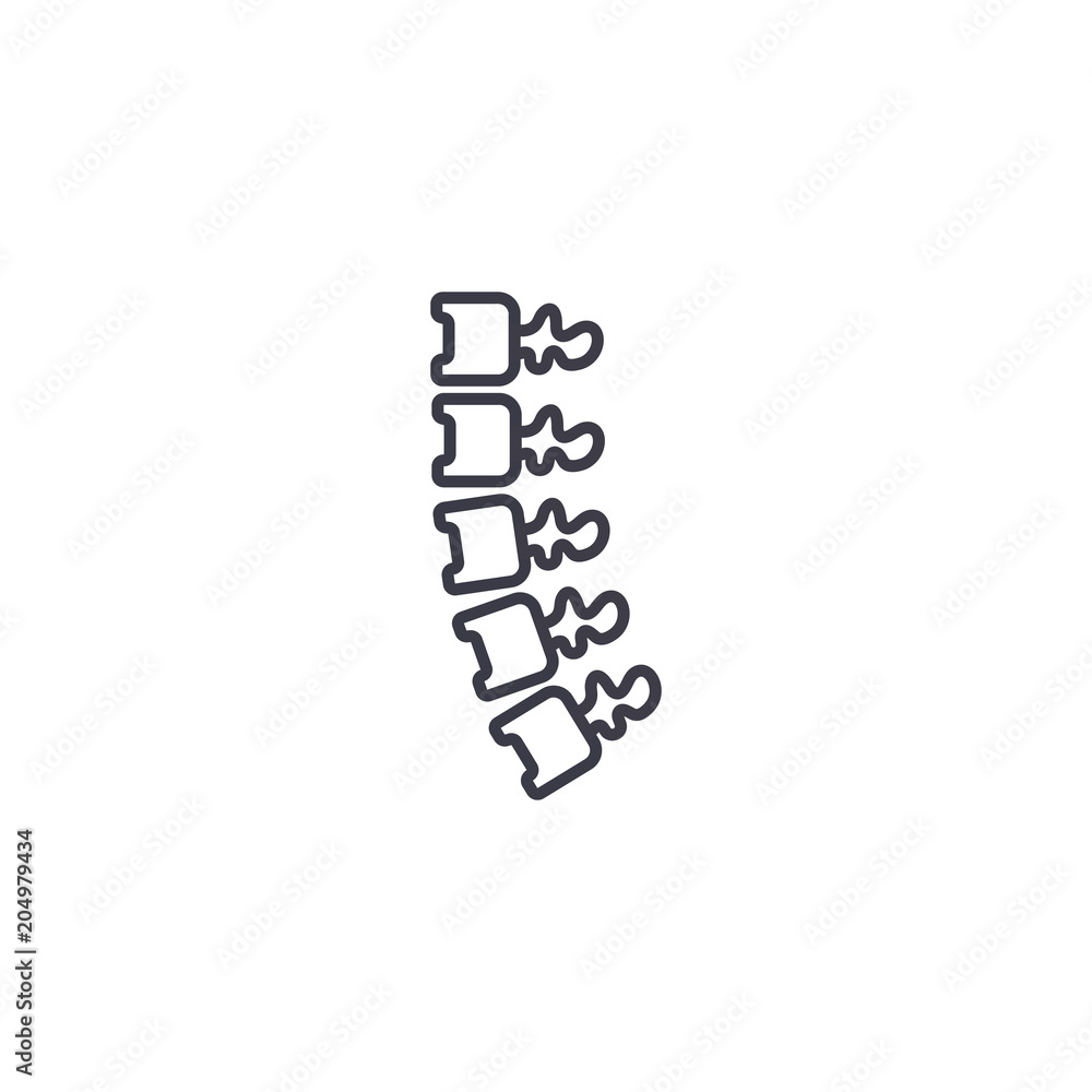 Backbone linear icon concept. Backbone line vector sign, symbol, illustration. Backbone linear icon concept. Backbone line vector sign, symbol, illustration.