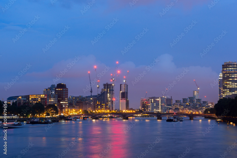Amazing night Cityscape of city of London, England, United Kingdom