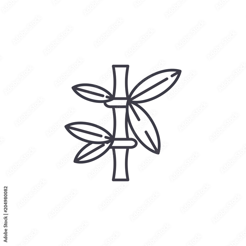 Bamboo linear icon concept. Bamboo line vector sign, symbol, illustration. Bamboo linear icon concept. Bamboo line vector sign, symbol, illustration.