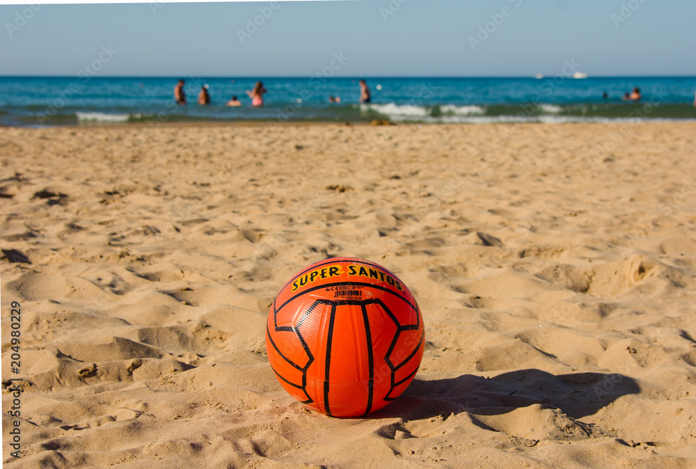 football on the beach