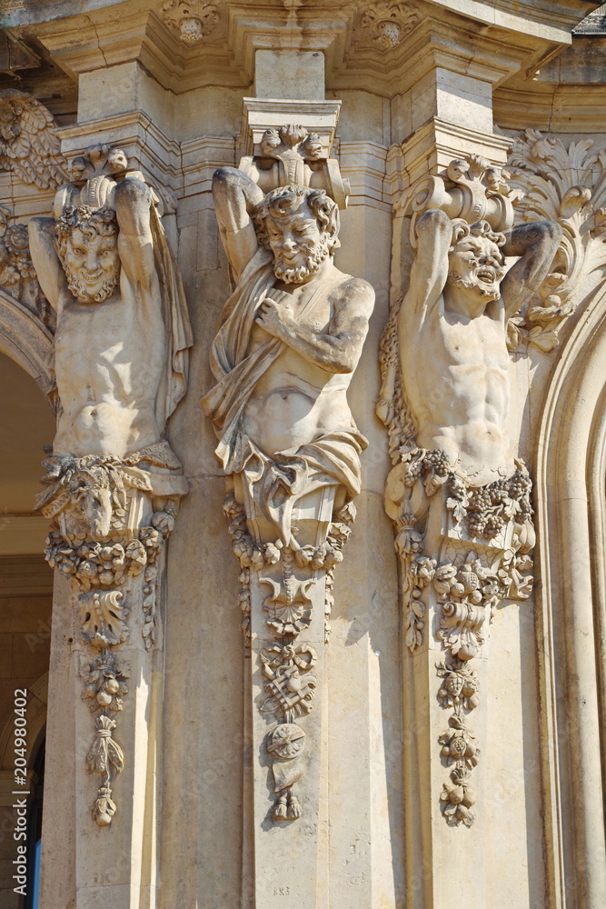 Zwinger palace in Dresden, detail of scultural decoration