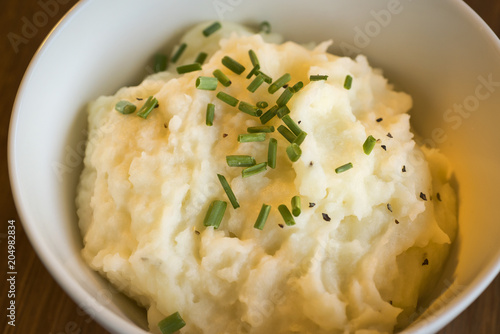 Garlic mashed potatoes with onion bits