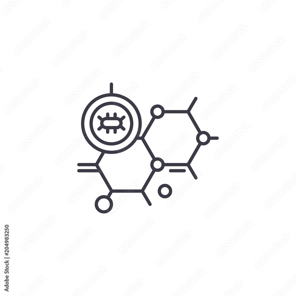 Biology linear icon concept. Biology line vector sign, symbol, illustration. Biology linear icon concept. Biology line vector sign, symbol, illustration.