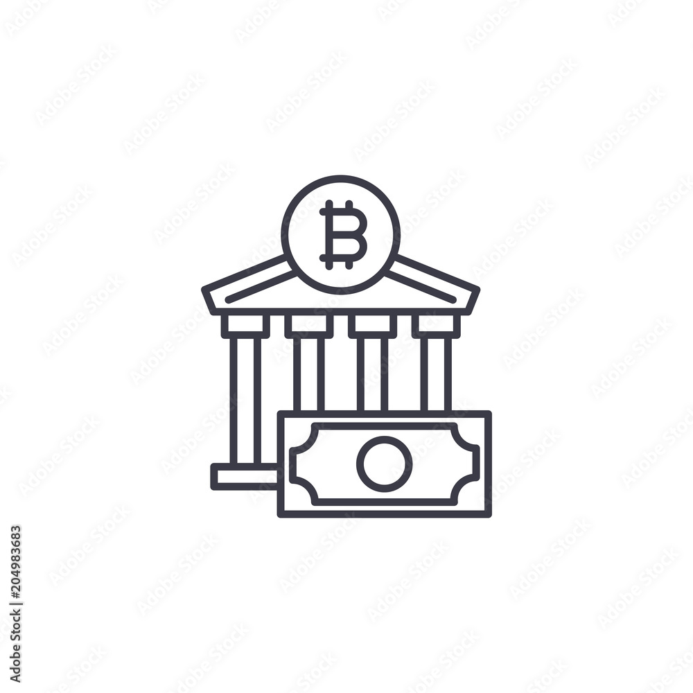 Bitcoin exchange linear icon concept. Bitcoin exchange line vector sign, symbol, illustration. Bitcoin exchange linear icon concept. Bitcoin exchange line vector sign, symbol, illustration.