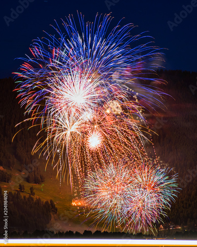 FIREWORKS DISPLAY OVER JACKSON HOLE WYOMING FOURTH OF JULY