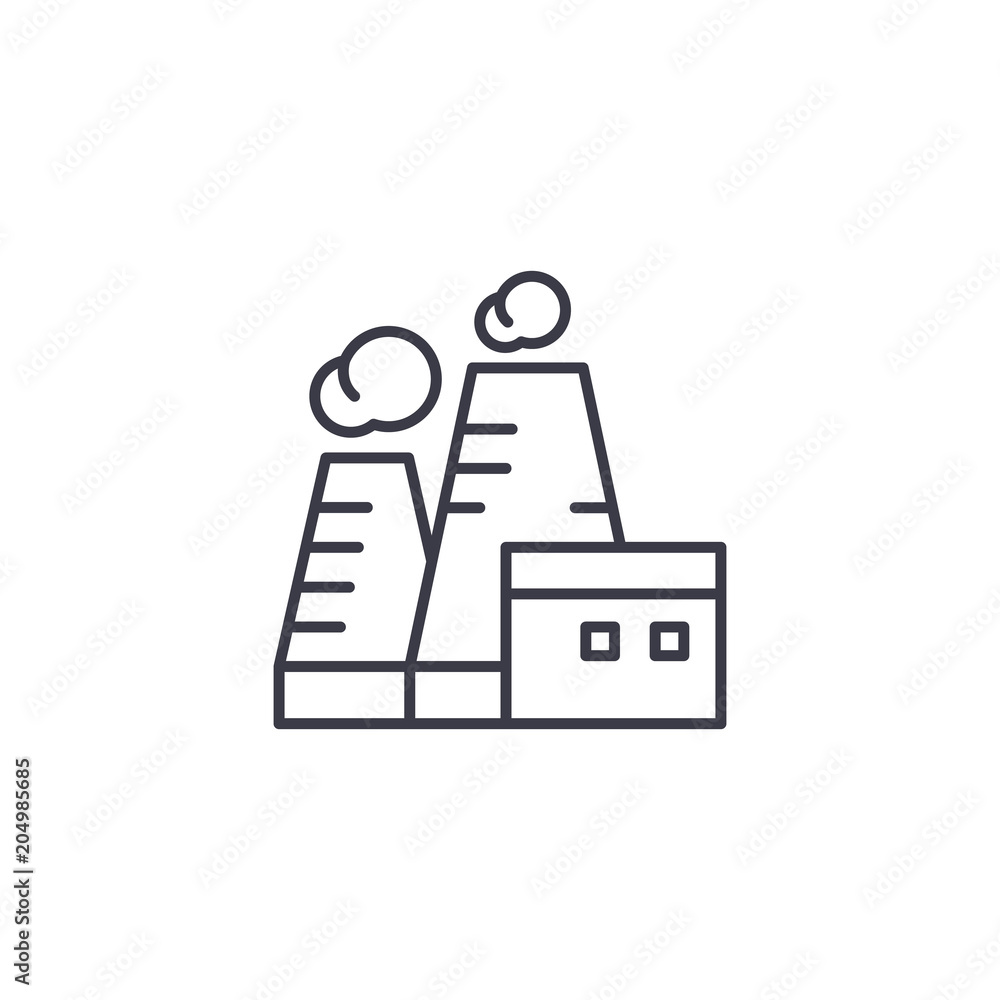 Boiler station linear icon concept. Boiler station line vector sign, symbol, illustration. Boiler station linear icon concept. Boiler station line vector sign, symbol, illustration.