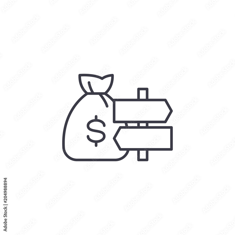 Business directions linear icon concept. Business directions line vector sign, symbol, illustration. Business directions linear icon concept. Business directions line vector sign, symbol, illustration.