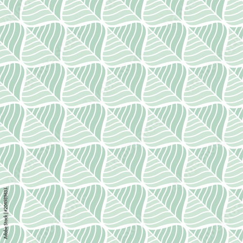 Vector Geometric Leaves Seamless Pattern. Abstract Style Background. Art Deco Geometric texture.