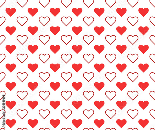 Vector Illustration with Hearts. Abstract Seamless Pattern.