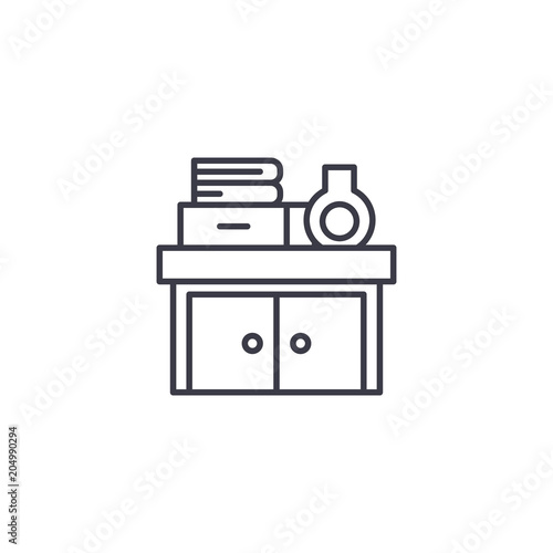 Cabinet linear icon concept. Cabinet line vector sign, symbol, illustration.