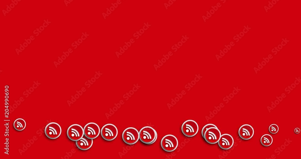 animation modern abstract rss icons motion background. animation modern abstract rss icons motion background.