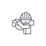 Carpenter linear icon concept. Carpenter line vector sign, symbol, illustration.