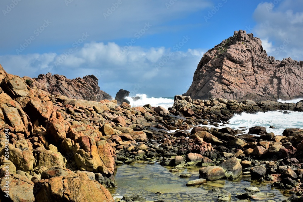 Nature ocean beach with rocks.Western Australia