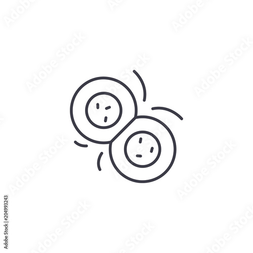 Cell division linear icon concept. Cell division line vector sign, symbol, illustration.