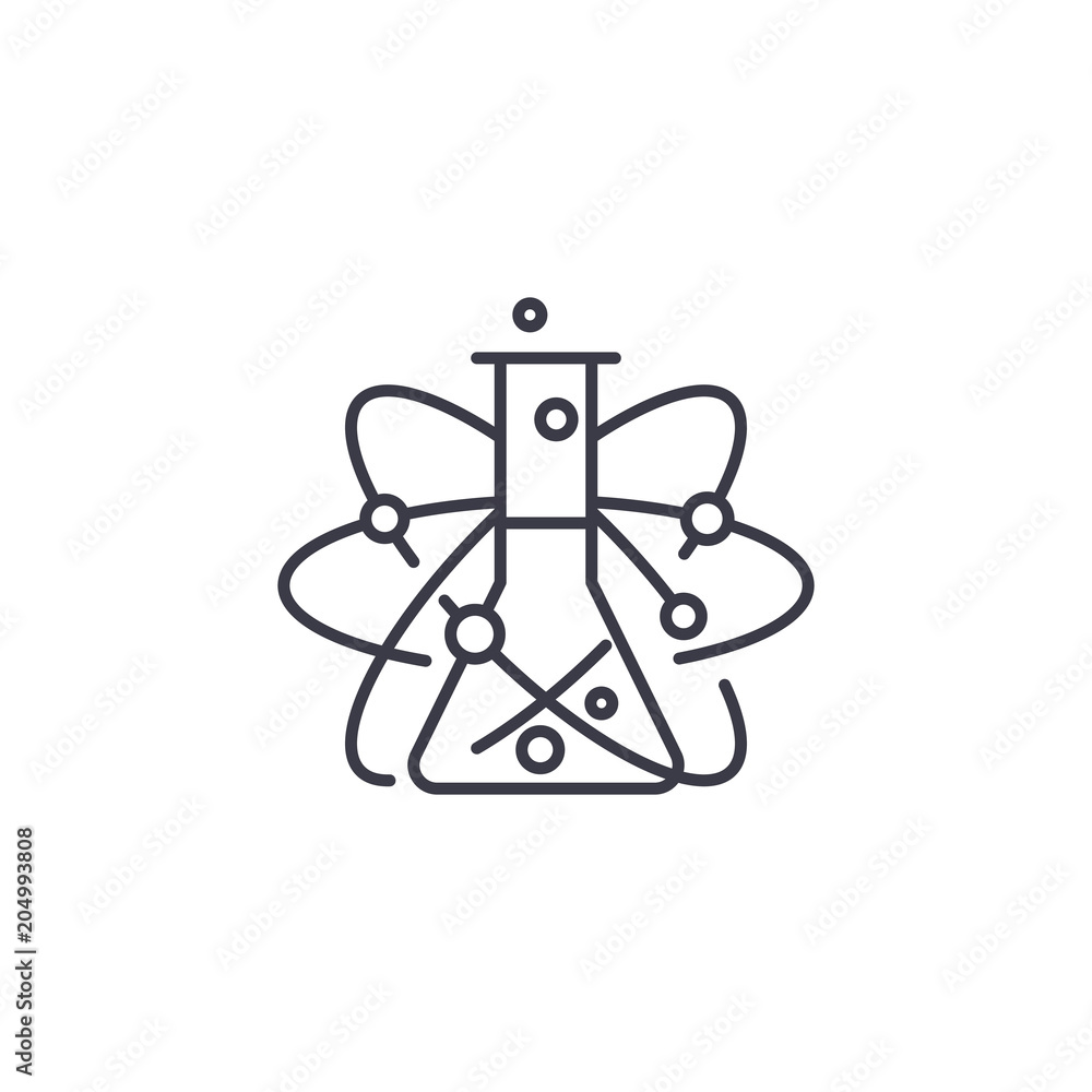 Chemistry subject linear icon concept. Chemistry subject line vector sign, symbol, illustration.