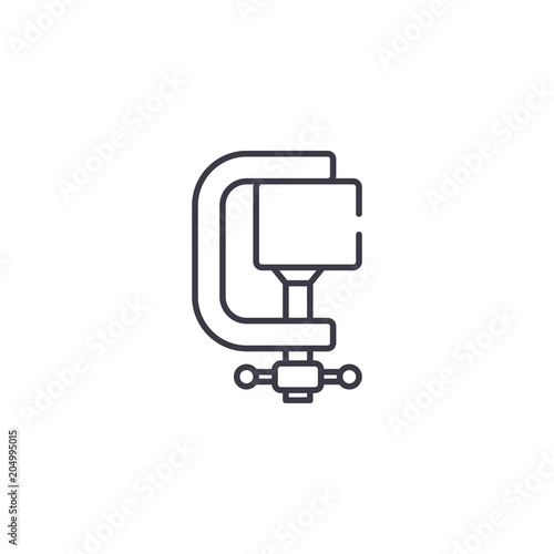 Clamp linear icon concept. Clamp line vector sign, symbol, illustration.