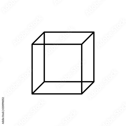 3d cube icon. Element of geometric figure for mobile concept and web apps. Thin line 3d cube icon can be used for web and mobile