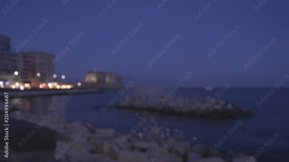 Tilt up, scenic coastline at dusk Tilt up, scenic coastline at dusk