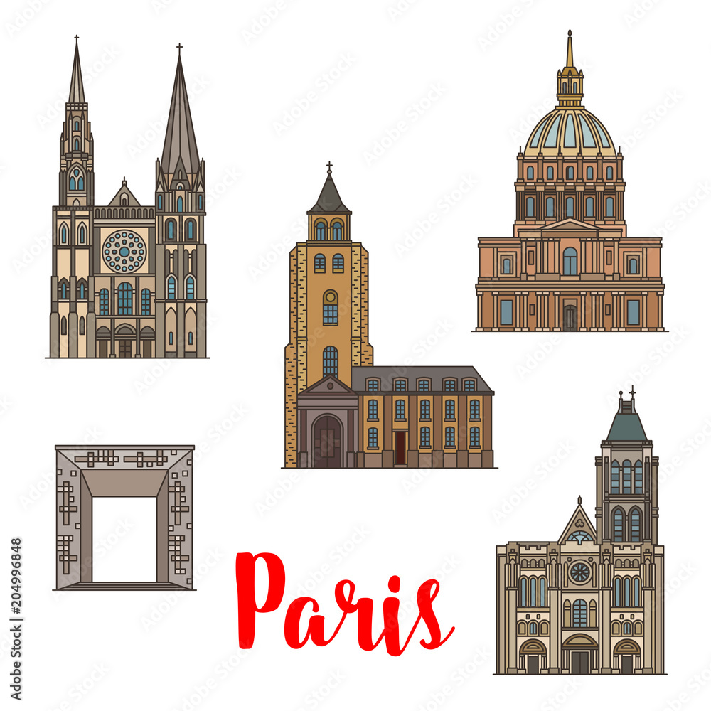 Fototapeta premium Paris travel landmark icon of French architecture